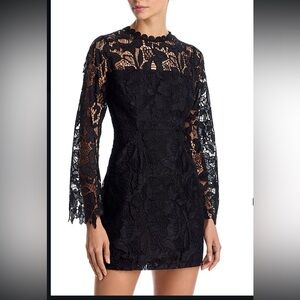 Bloomingdale’s Aqua Long Sleeve Lace Mini Dress , Medium, Excellent condition